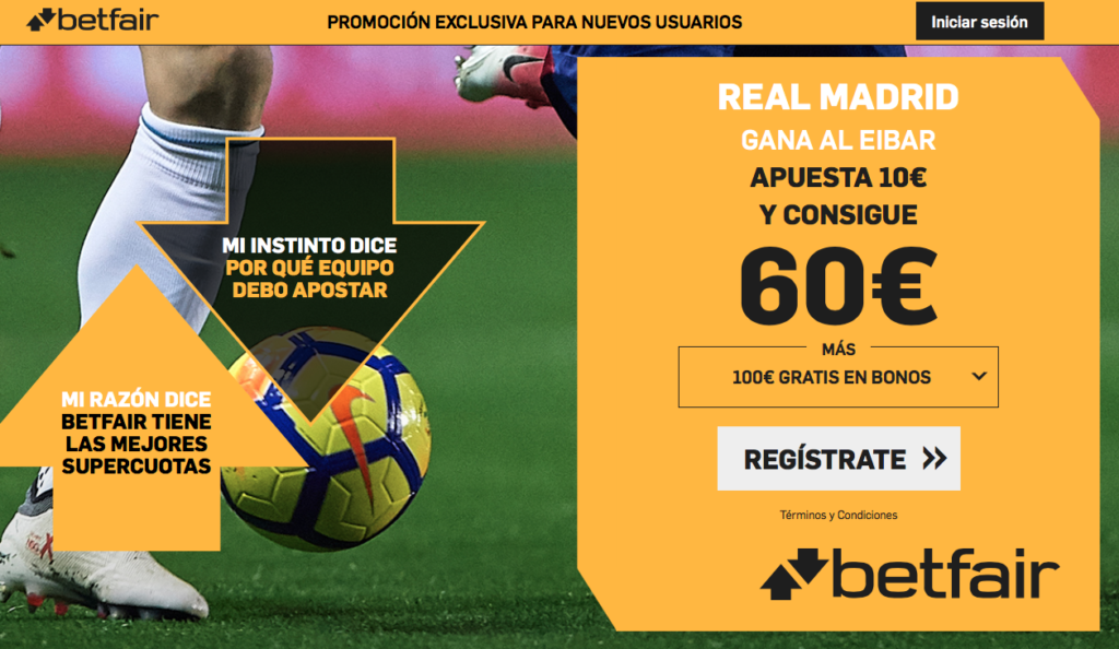 Real Madrid gana al Eibar a  Cuota 6.0 - Apuesta €10 y consigue €60﻿