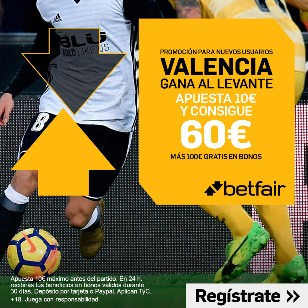 Valencia gana al Levante a cuota 6.0